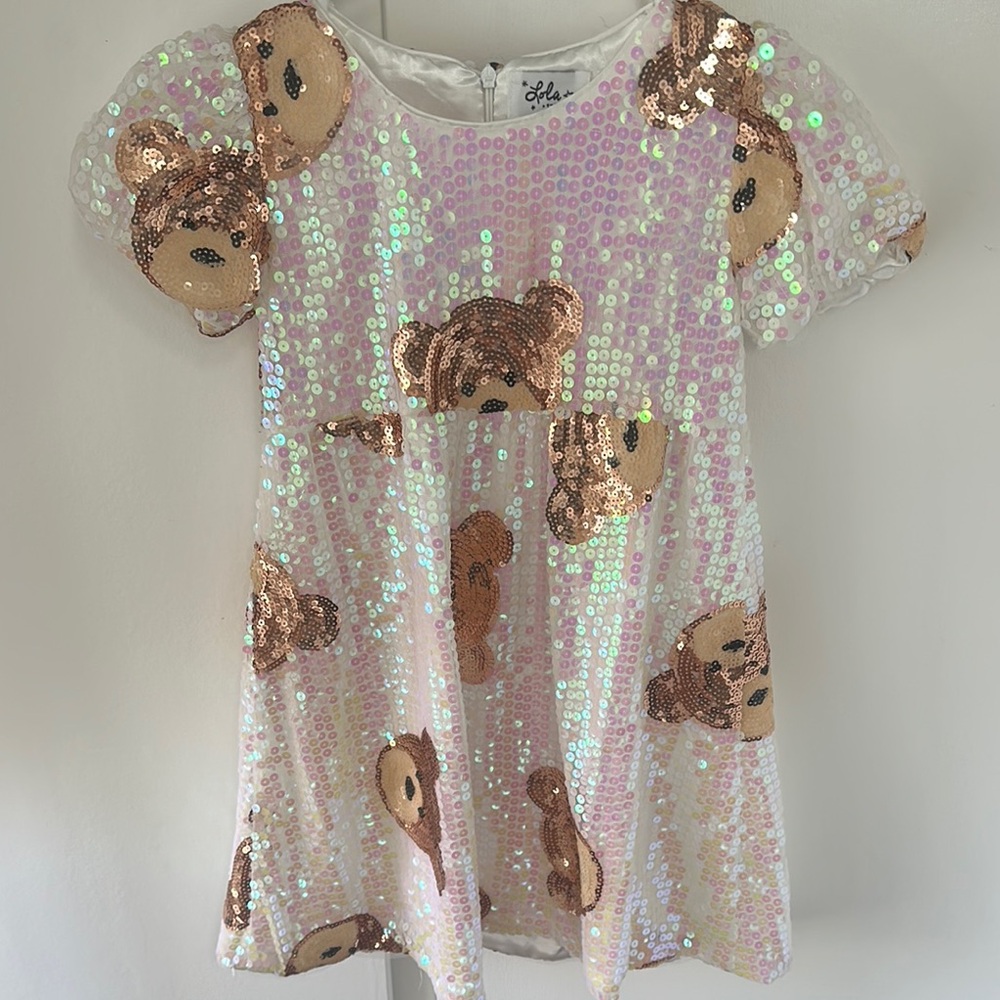 Lola + The Boys Sequin Bear dress size 8